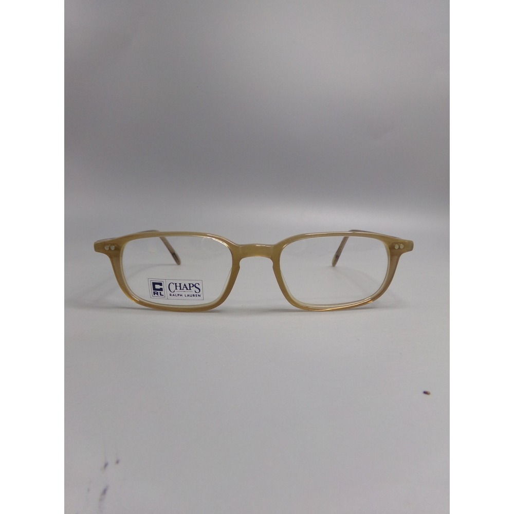 Chaps Ralph Lauren Eyeglasses Frames OWK6 140 Tan Clear Lens Retro Square